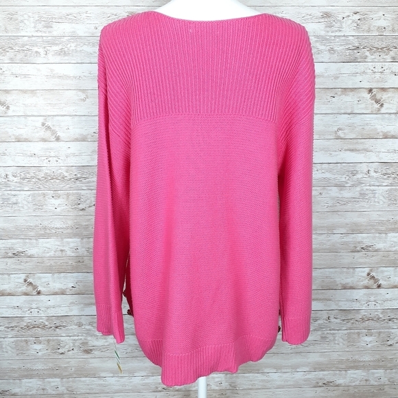 Charter Club Ribbed Sweater L Pink 385 - Picture 3 of 6